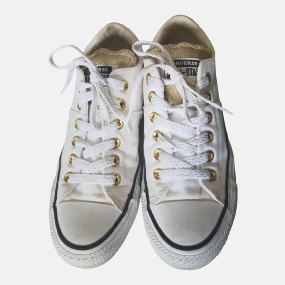 Converse White and Gold Sneakers - Picture 9 of 9